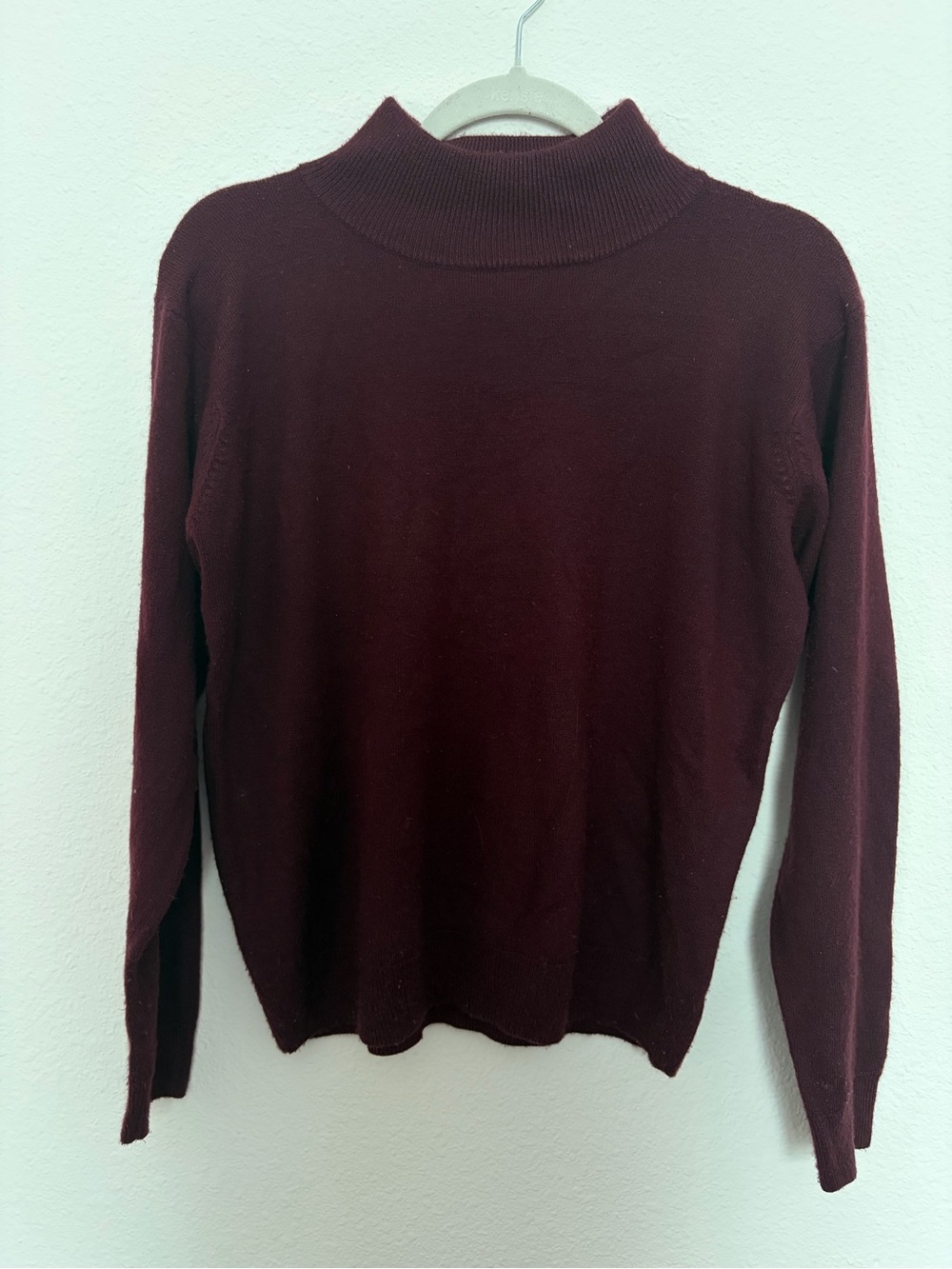 Vintage Women's Wine Red Maroon Cowl Neck Sweater